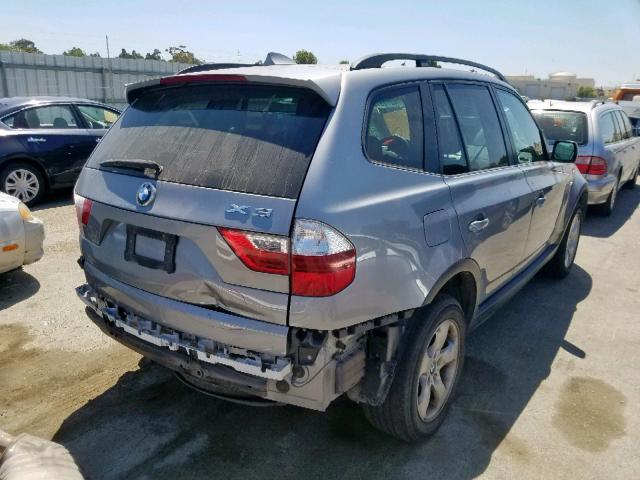 WBXPC934X7WF26836 - 2007 BMW X3 3.0SI GRAY photo 4