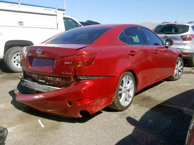 JTHBE262165007287 - 2006 LEXUS IS 350 RED photo 4