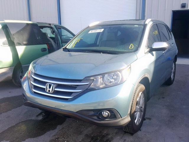 2HKRM3H75EH533163 - 2014 HONDA CR-V EXL TEAL photo 2