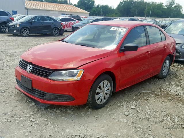 3VW2K7AJ8BM378860 - 2011 VOLKSWAGEN JETTA BASE 红色 照片 2