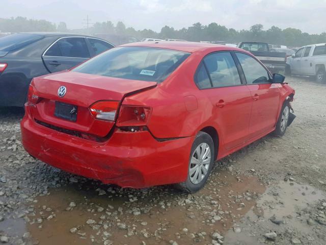 3VW2K7AJ8BM378860 - 2011 VOLKSWAGEN JETTA BASE 红色 照片 4