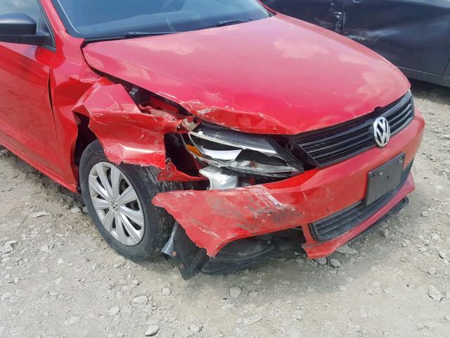 3VW2K7AJ8BM378860 - 2011 VOLKSWAGEN JETTA BASE 红色 照片 9