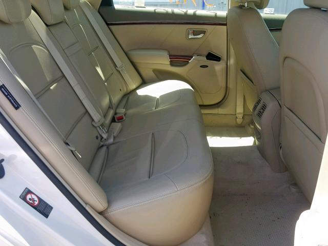 KMHFC46F67A234907 - 2007 HYUNDAI AZERA SE WHITE photo 6