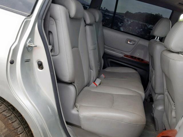 JTEEP21A850076086 - 2005 TOYOTA HIGHLANDER SILVER photo 6