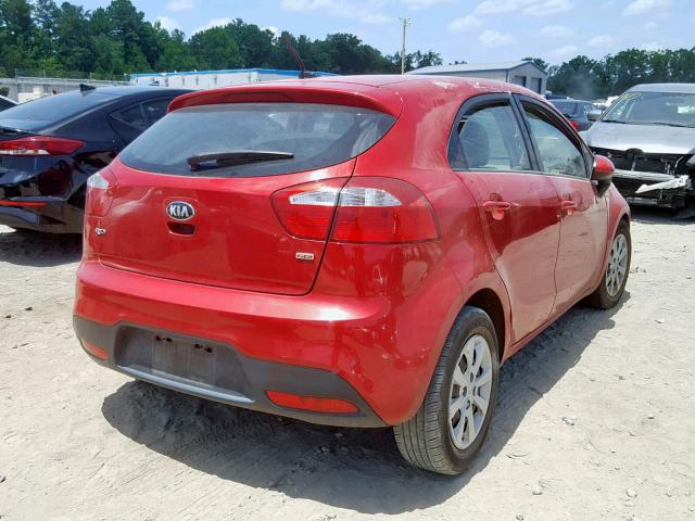 KNADM5A32D6205718 - 2013 KIA RIO LX RED photo 4