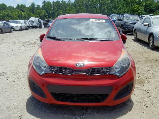 KNADM5A32D6205718 - 2013 KIA RIO LX RED photo 9