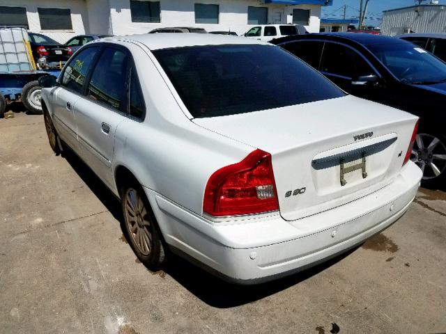 YV1TS592861433510 - 2006 VOLVO S80 2.5T WHITE photo 3