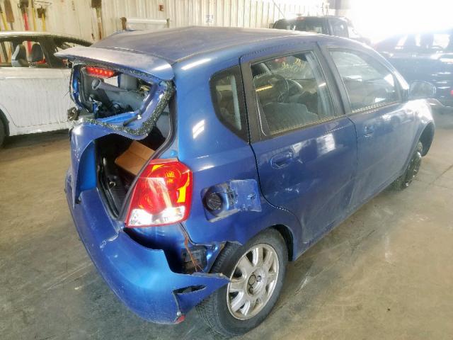 KL1TG62615B403274 - 2005 CHEVROLET AVEO LT BLUE photo 4