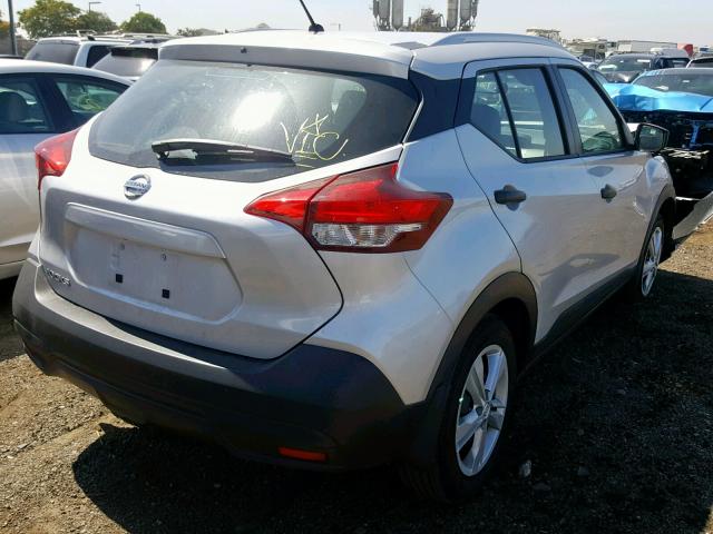 3N1CP5CU2KL481317 - 2019 NISSAN KICKS S SILVER photo 4