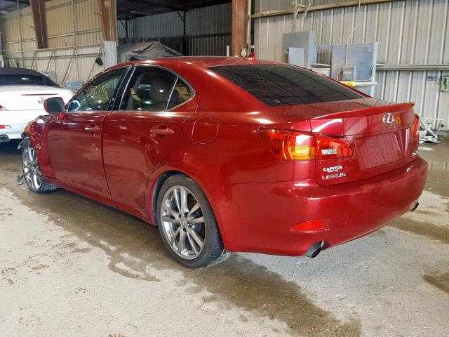 JTHBK262285054839 - 2008 LEXUS IS 250 RED photo 3