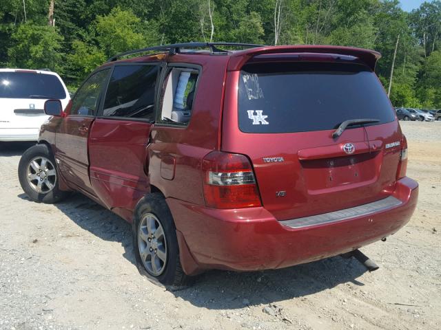 JTEDP21A070129832 - 2007 TOYOTA HIGHLANDER BURGUNDY photo 3