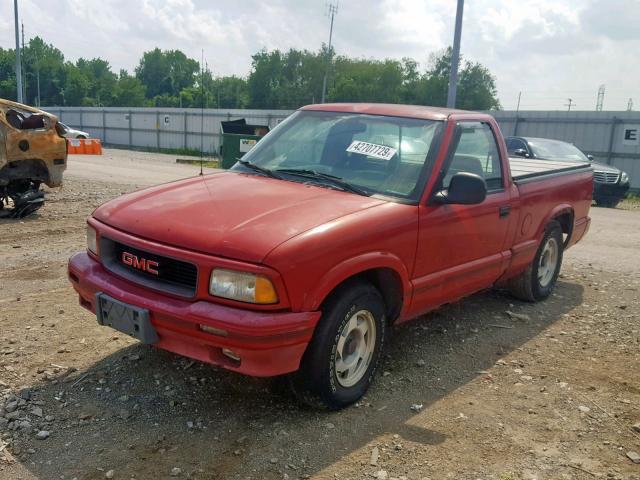 1GTCS14Z8SK522470 - 1995 GMC SONOMA RED photo 2