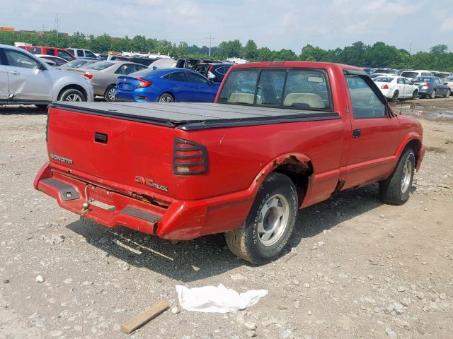 1GTCS14Z8SK522470 - 1995 GMC SONOMA RED photo 4