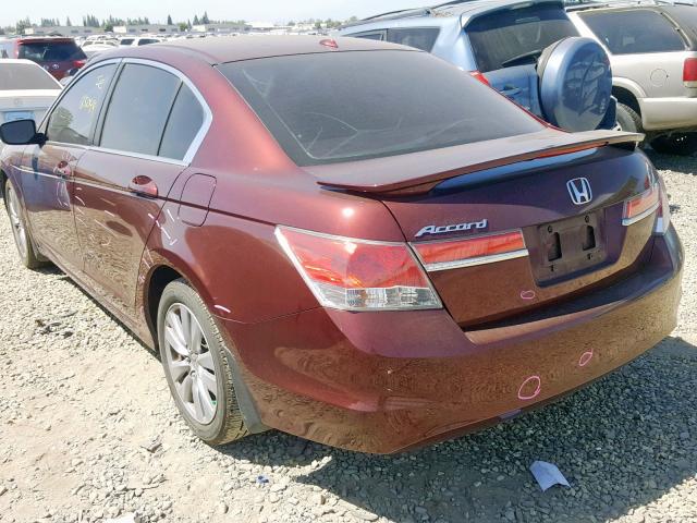 1HGCP2F82BA080031 - 2011 HONDA ACCORD EXL MAROON photo 3