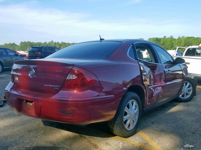 2G4WC582661205321 - 2006 BUICK LACROSSE C MAROON photo 4