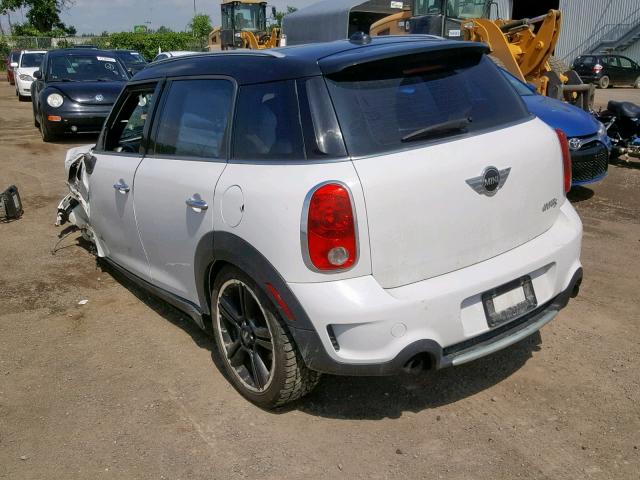 WMWZC5C5XBWM10269 - 2011 MINI COOPER S C WHITE photo 3