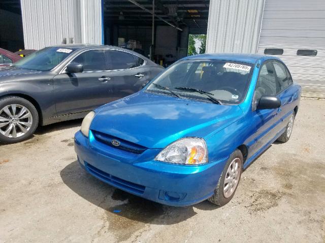 KNADC125656384343 - 2005 KIA RIO BLUE photo 2