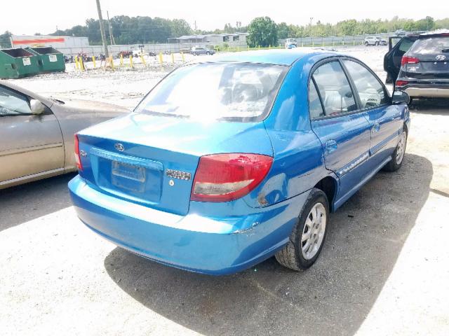 KNADC125656384343 - 2005 KIA RIO BLUE photo 4