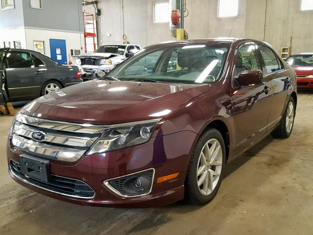 3FAHP0JA2CR450412 - 2012 FORD FUSION SEL MAROON photo 2