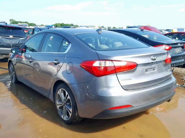 KNAFX4A87F5316750 - 2015 KIA FORTE EX GRAY photo 3