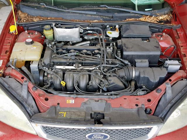 1FAHP34N55W196971 - 2005 FORD FOCUS ZX4 MAROON photo 7