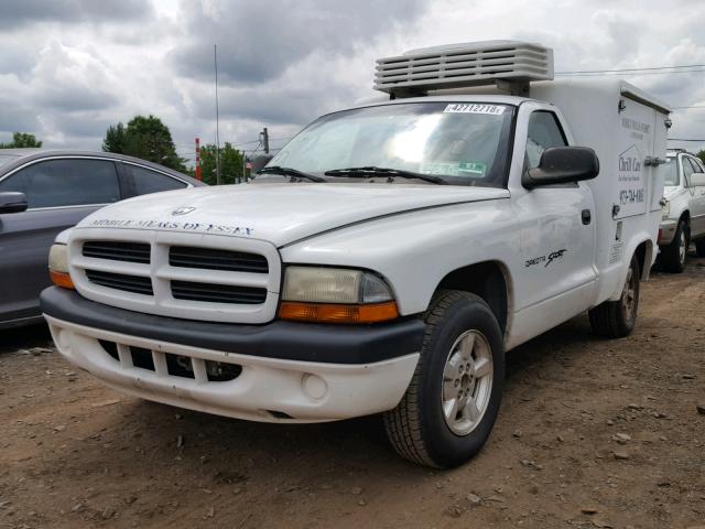 1B7GL26X61S233196 - 2001 DODGE DAKOTA WHITE photo 2