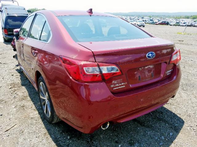 4S3BNEN62H3044368 - 2017 SUBARU LEGACY 3.6 RED photo 3