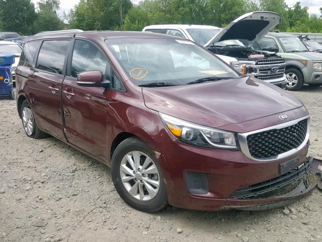 KNDMB5C17F6051837 - 2015 KIA SEDONA LX MAROON photo 1