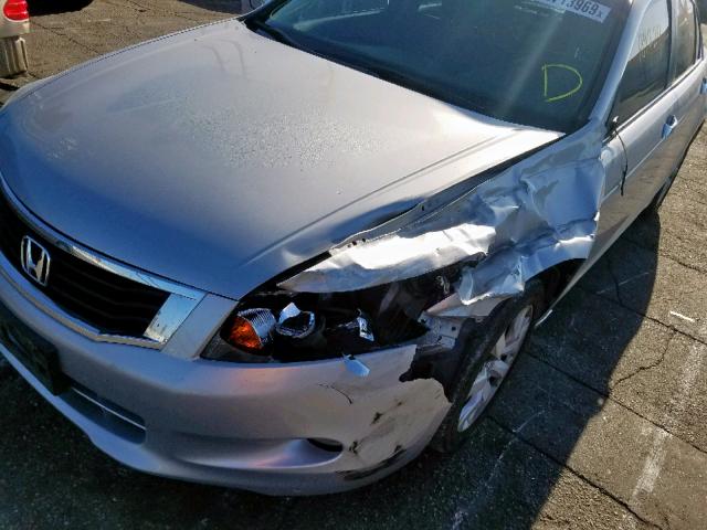 1HGCP3F88AA012854 - 2010 HONDA ACCORD EXL SILVER photo 9