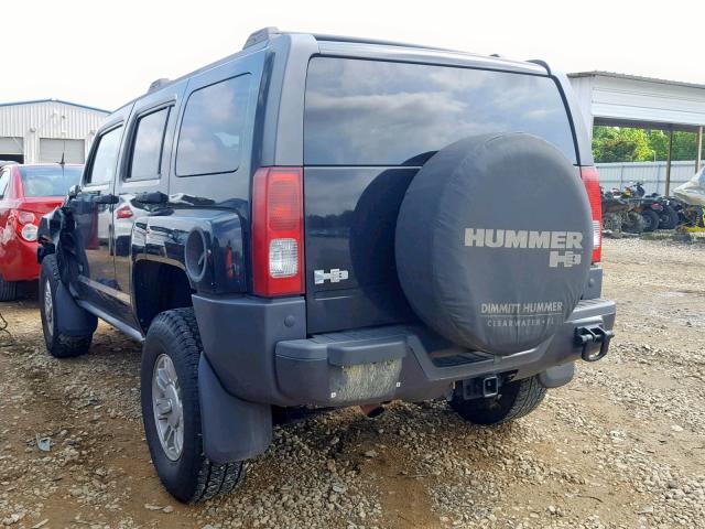 5GTEN13E598104656 - 2009 HUMMER H3 BLACK photo 3