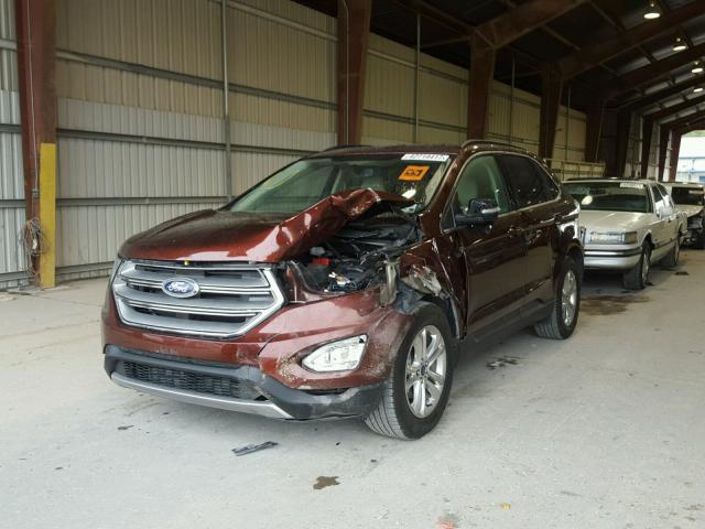 2FMTK3J90FBB15089 - 2015 FORD EDGE SEL BROWN photo 2