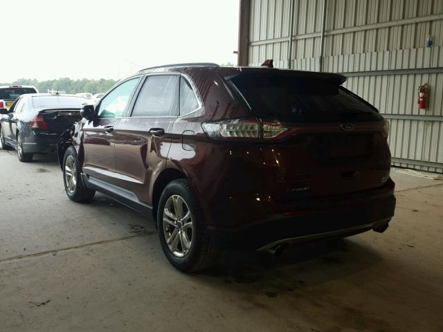 2FMTK3J90FBB15089 - 2015 FORD EDGE SEL BROWN photo 3