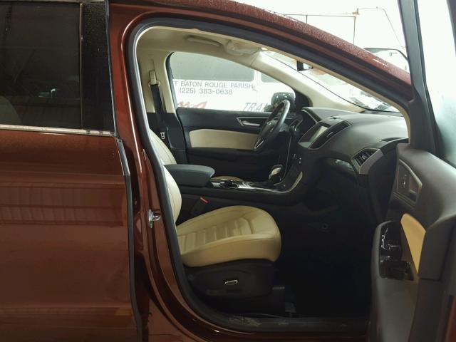 2FMTK3J90FBB15089 - 2015 FORD EDGE SEL BROWN photo 5