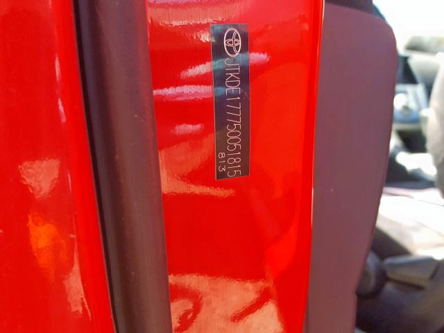 JTKDE177750051815 - 2005 TOYOTA SCION TC წითელი ფოტო 10