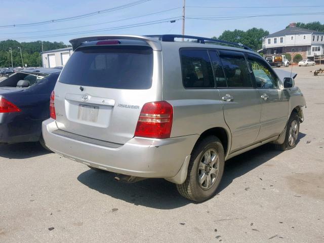 JTEHF21A930108122 - 2003 TOYOTA HIGHLANDER SILVER photo 4