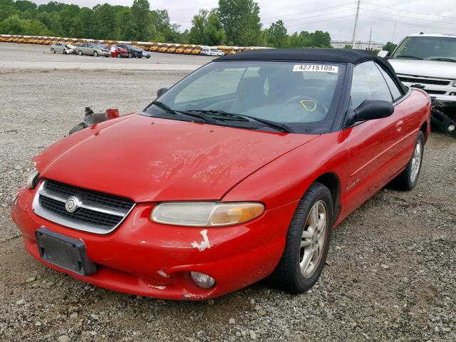 3C3EL55H6VT518265 - 1997 CHRYSLER SEBRING JX RED photo 2