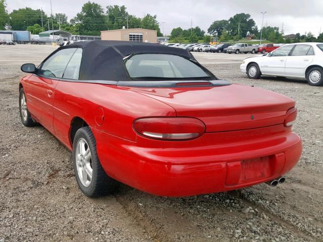 3C3EL55H6VT518265 - 1997 CHRYSLER SEBRING JX RED photo 3