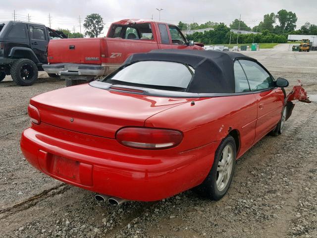 3C3EL55H6VT518265 - 1997 CHRYSLER SEBRING JX RED photo 4