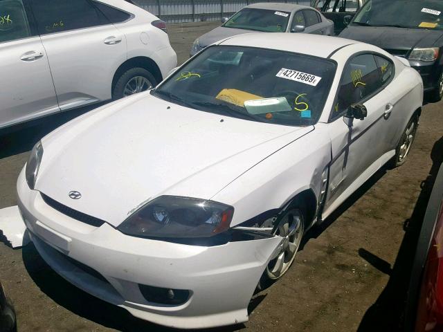 KMHHM65D66U220701 - 2006 HYUNDAI TIBURON GS WHITE photo 2