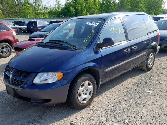 1D4GP25323B140443 - 2003 DODGE CARAVAN SE BLUE photo 2