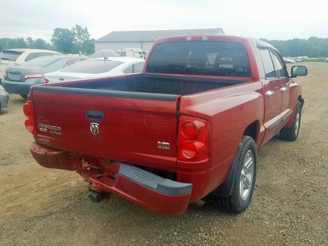 1D7HW48P37S267423 - 2007 DODGE DAKOTA QUA RED photo 4