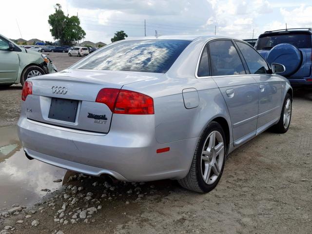 WAUAF78E28A049716 - 2008 AUDI A4 2.0T SILVER photo 4