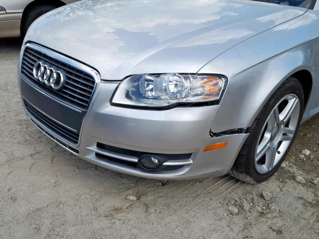 WAUAF78E28A049716 - 2008 AUDI A4 2.0T SILVER photo 9