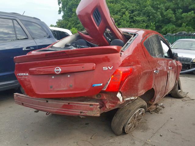 3N1CN7AP2EL812514 - 2014 NISSAN VERSA S/S RED photo 4