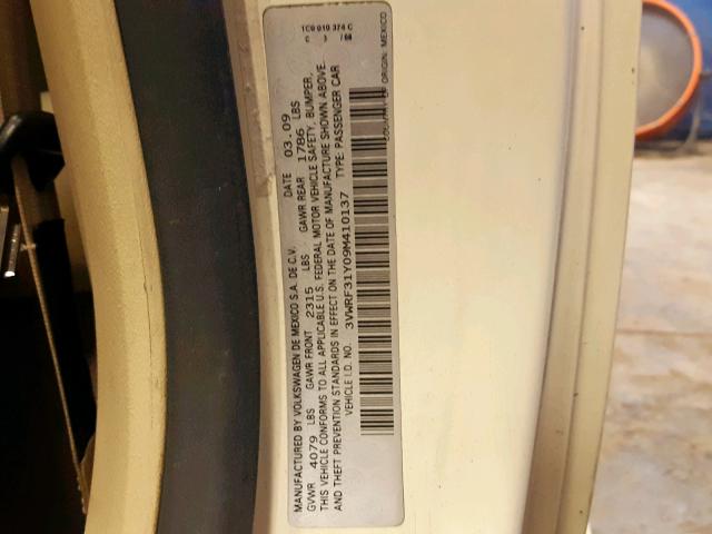 3VWRF31Y09M410137 - 2009 VOLKSWAGEN NEW BEETLE Creme Foto 10