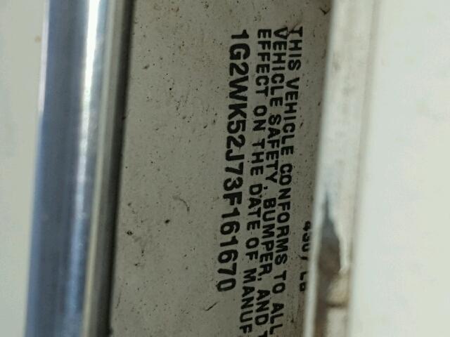 1G2WK52J73F161670 - 2003 PONTIAC GRAND PRIX WHITE photo 10