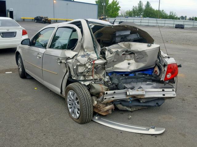 1G1AT58H897197449 - 2009 CHEVROLET COBALT LT GOLD photo 3