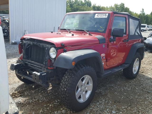 1J4FA24127L229420 - 2007 JEEP WRANGLER X RED photo 2