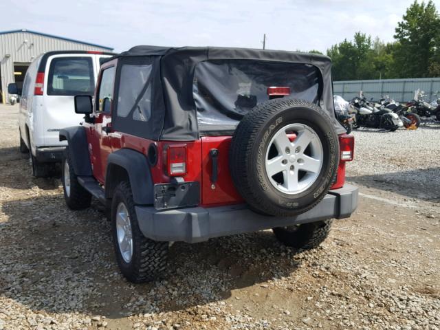 1J4FA24127L229420 - 2007 JEEP WRANGLER X RED photo 3