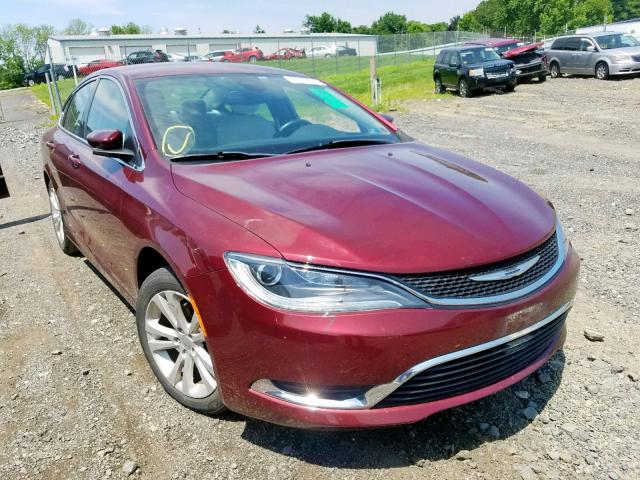 1C3CCCAB9FN685489 - 2015 CHRYSLER 200 LIMITE BURGUNDY photo 1